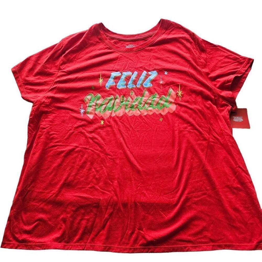 Wondershop womens red Christmas pajama top feliz navidad Sz XL